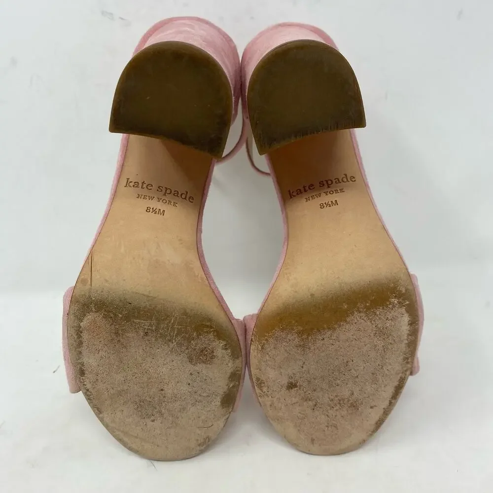 Kate Spade Mona Pink Sandal Suede Heels Pumps Womens Size 8.5